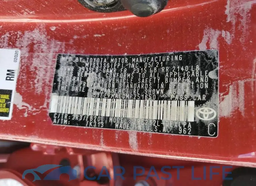 5YFEPMAE0MP251650# 12