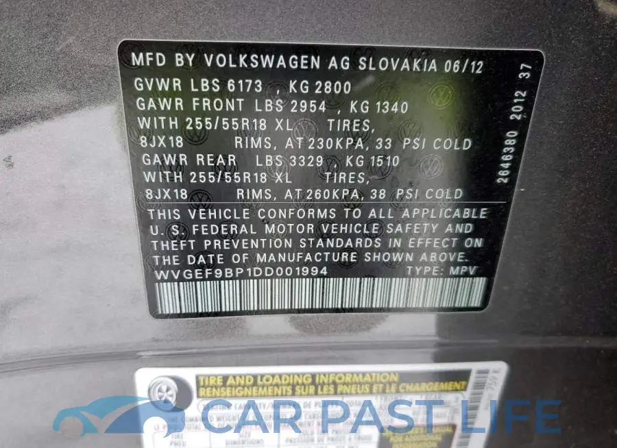 WVGEF9BP1DD001994# 13