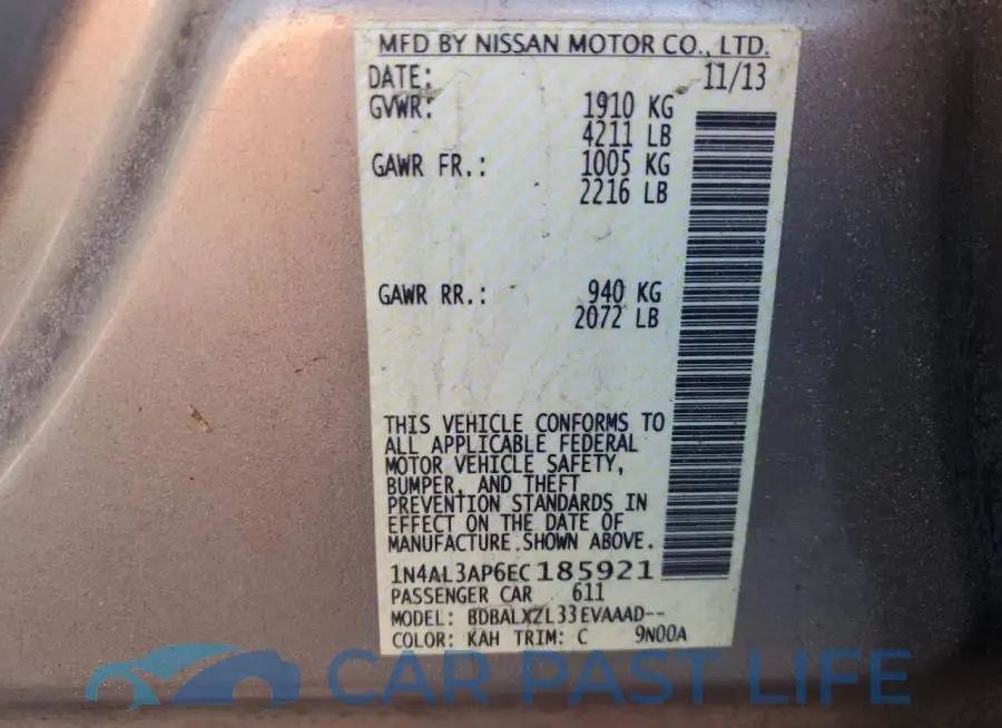 1N4AL3AP6EC185921# 13