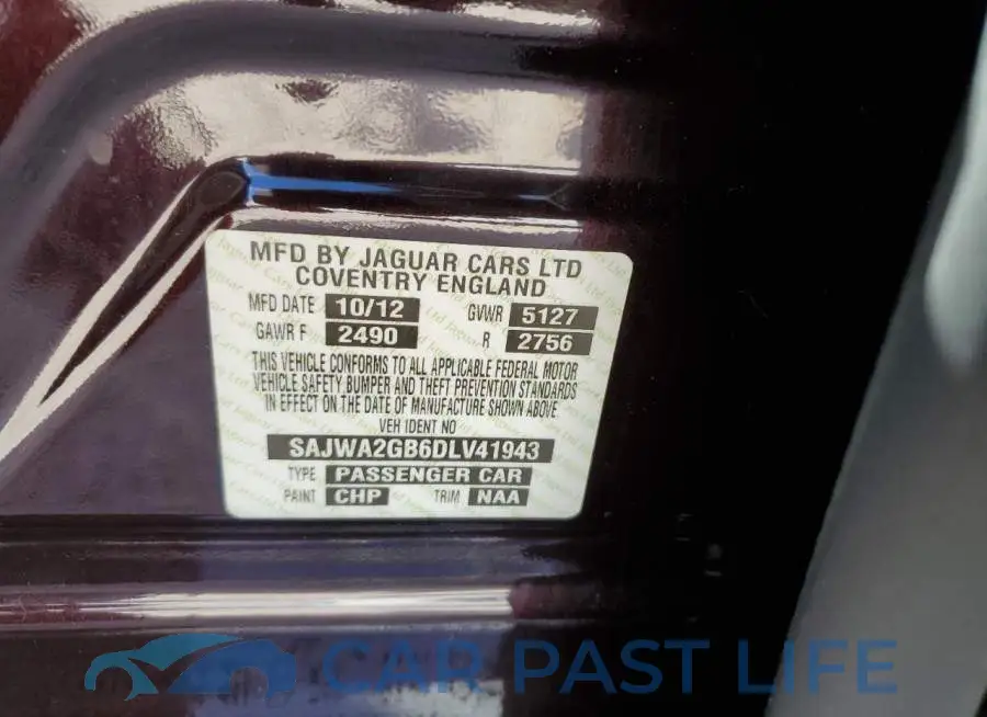 SAJWA2GB6DLV41943# 10