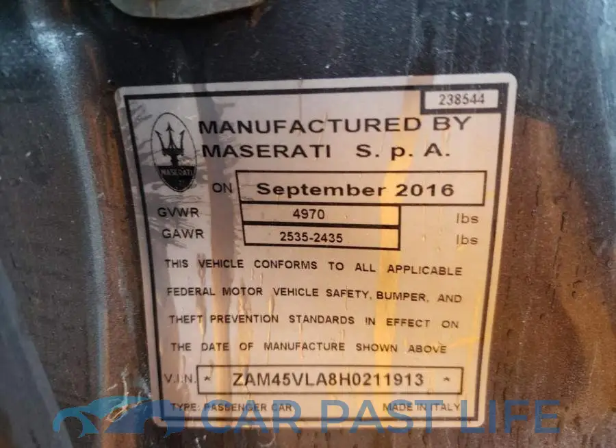 ZAM45VLA8H0211913# 10
