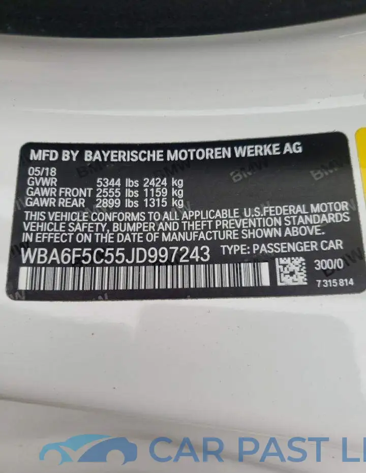 WBA6F5C55JD997243# 12