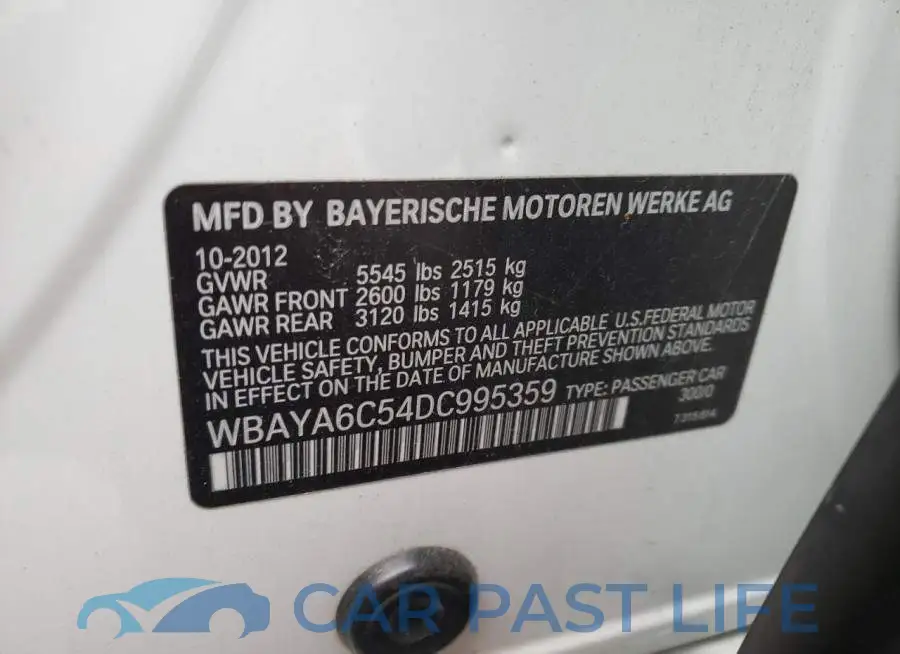WBAYA6C54DC995359# 10