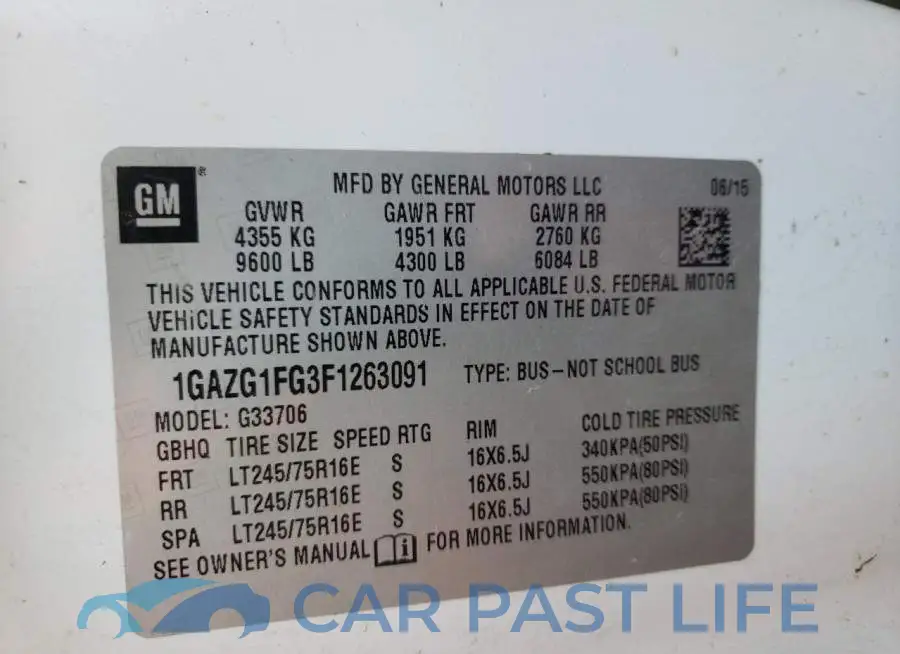 1GAZG1FG3F1263091# 10
