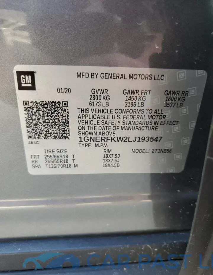1GNERFKW2LJ193547# 14