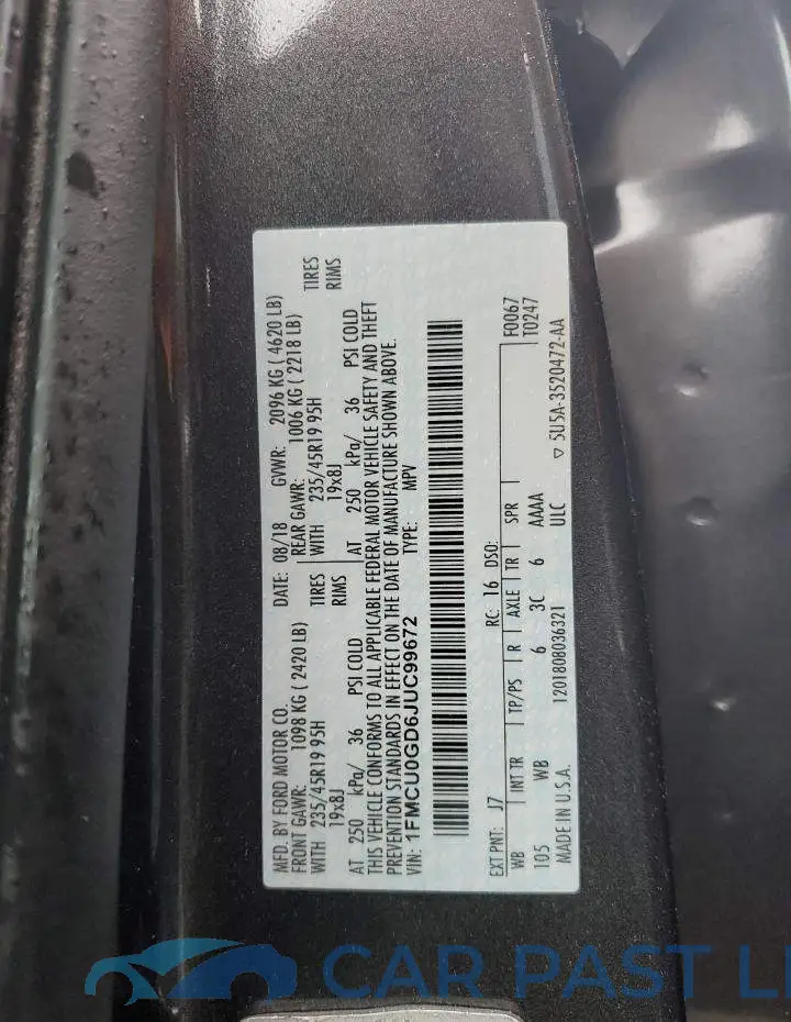 1FMCU0GD6JUC99672# 10