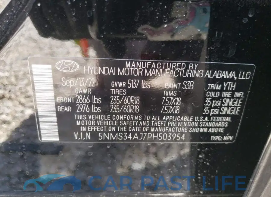5NMS34AJ7PH503954# 10