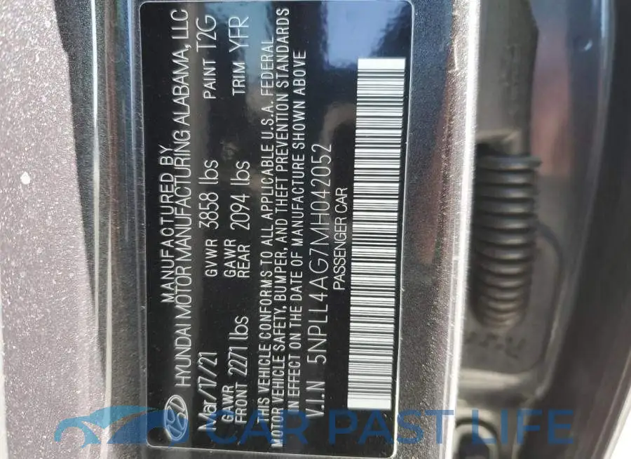5NPLL4AG7MH042052# 10