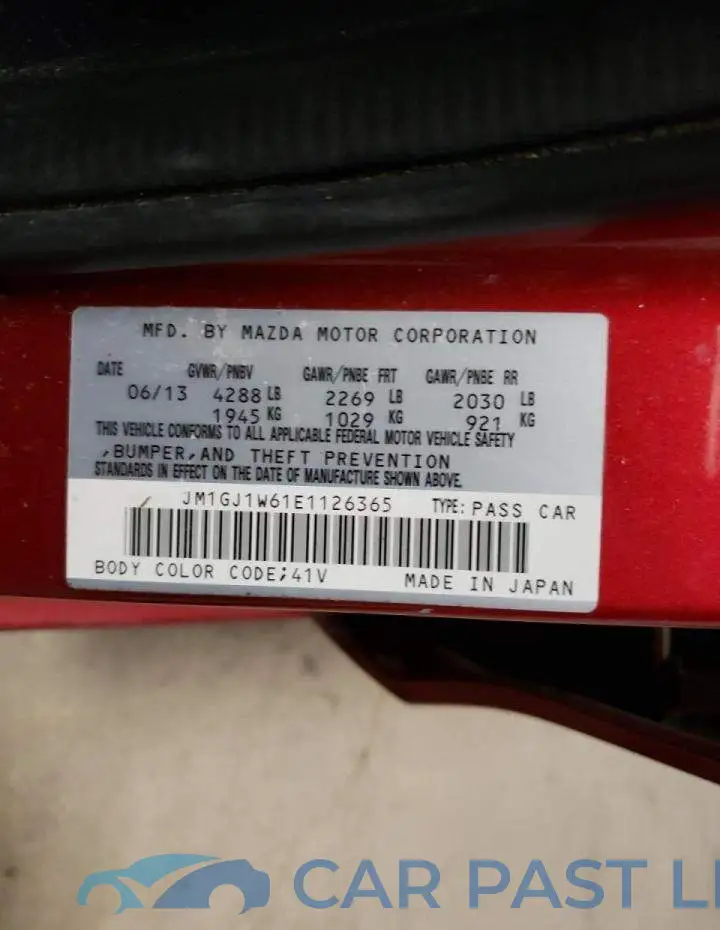JM1GJ1W61E1126365# 12