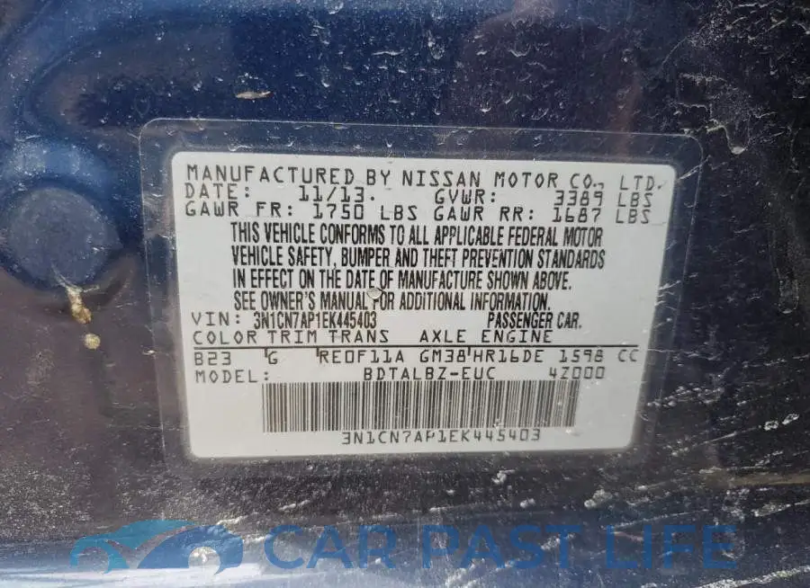 3N1CN7AP1EK445403# 12