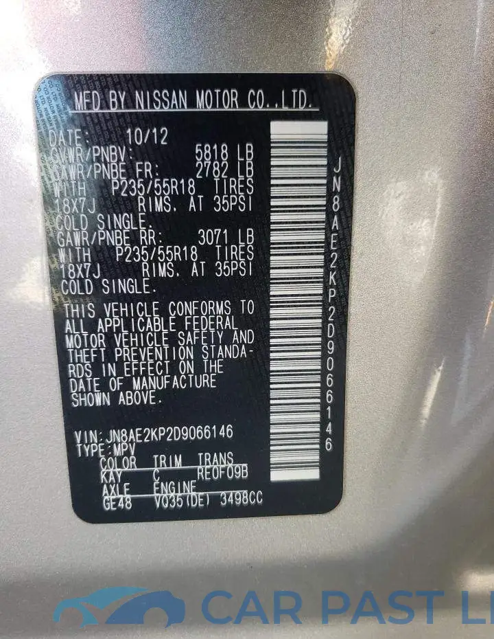 JN8AE2KP2D9066146# 10
