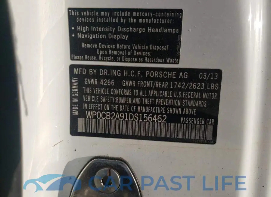 WP0CB2A91DS156462# 10