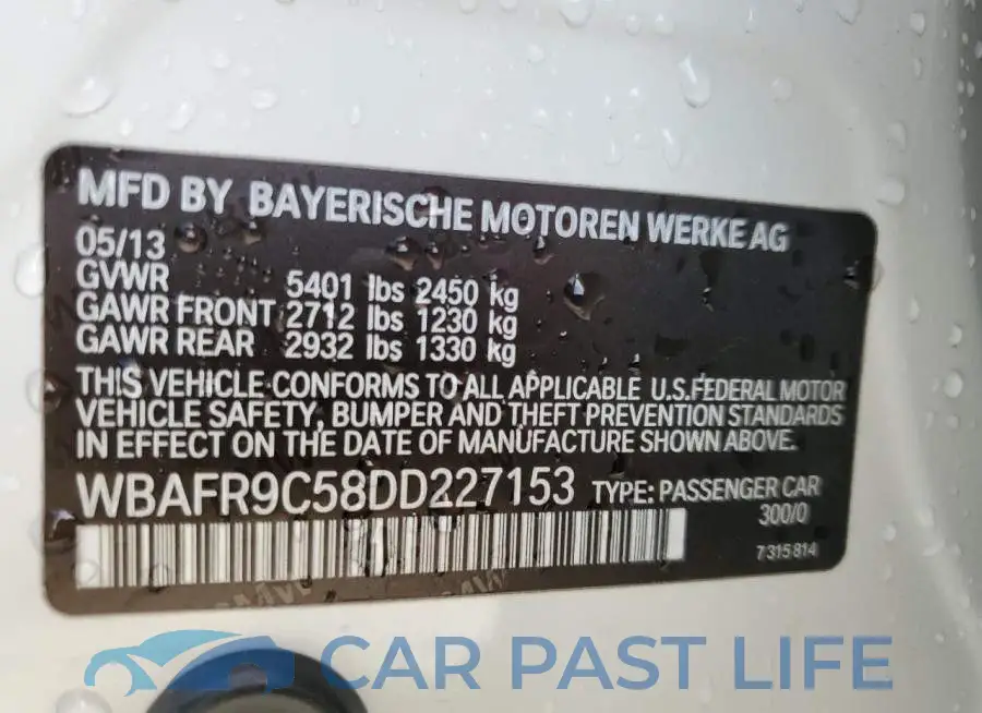 WBAFR9C58DD227153# 12