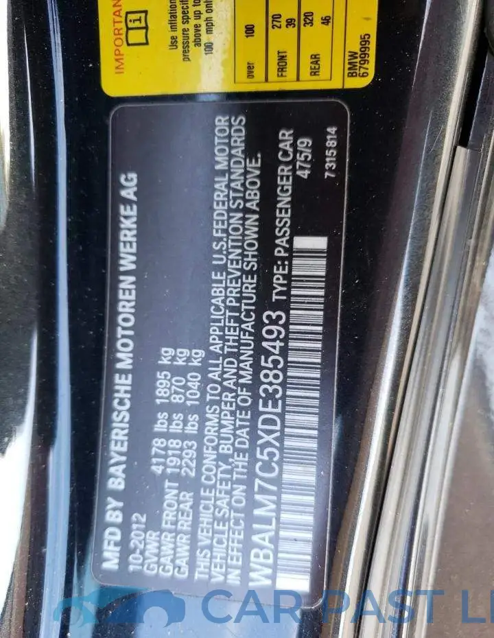 WBALM7C5XDE385493# 12