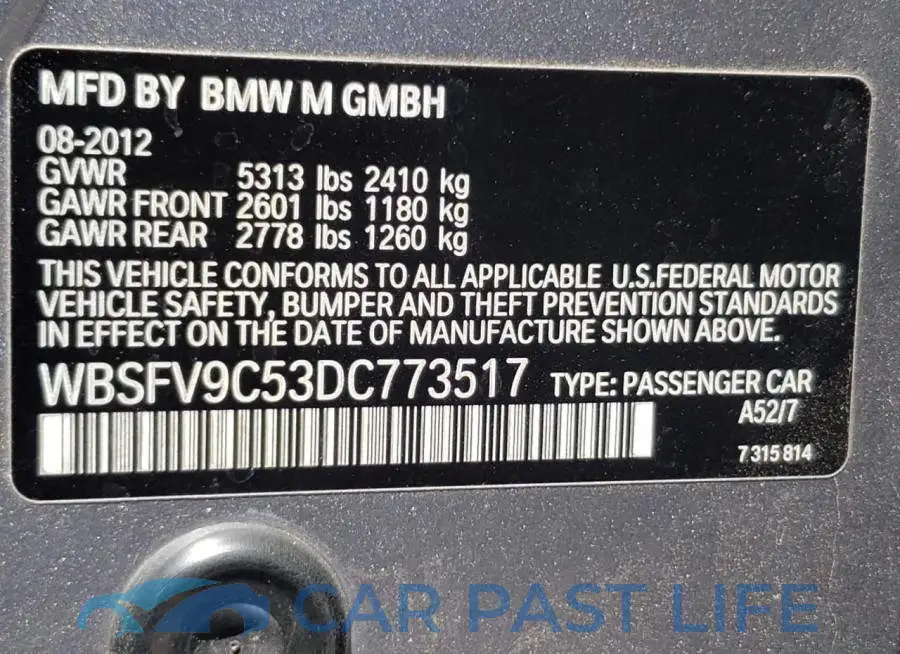 WBSFV9C53DC773517# 10