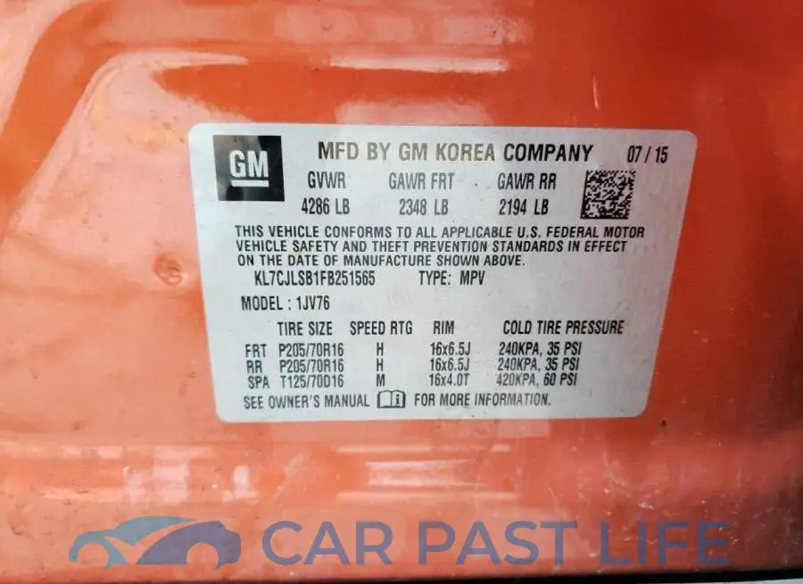 KL7CJLSB1FB251565# 10