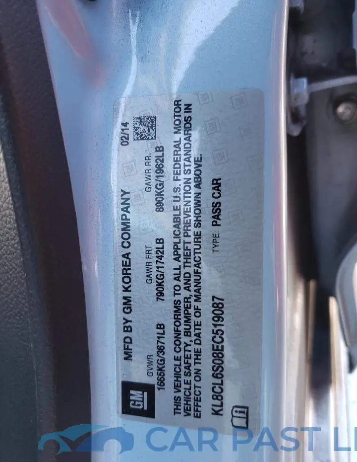 KL8CL6S08EC519087# 10