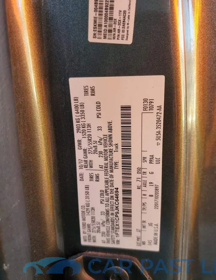 1FTEX1CP9JKC64694# 13
