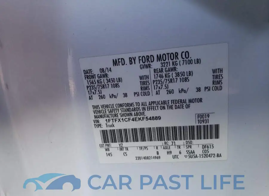 1FTFX1CF4EKF54889# 10