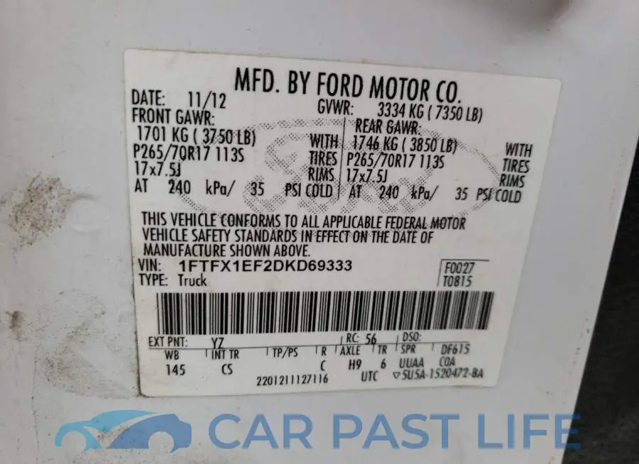 1FTFX1EF2DKD69333# 10