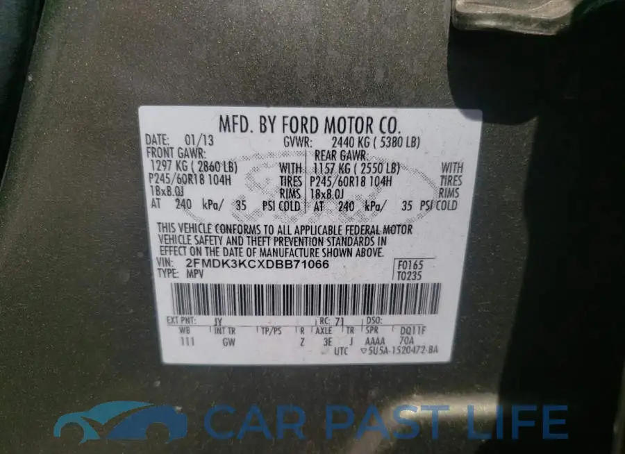 2FMDK3KCXDBB71066# 10