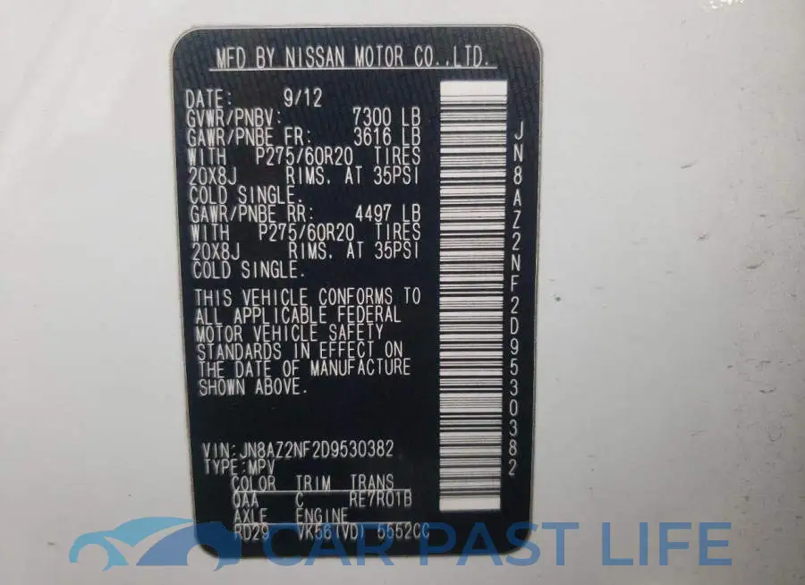 JN8AZ2NF2D9530382# 10