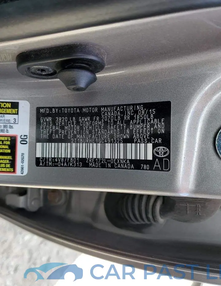 2T1BURHE1GC491325# 10