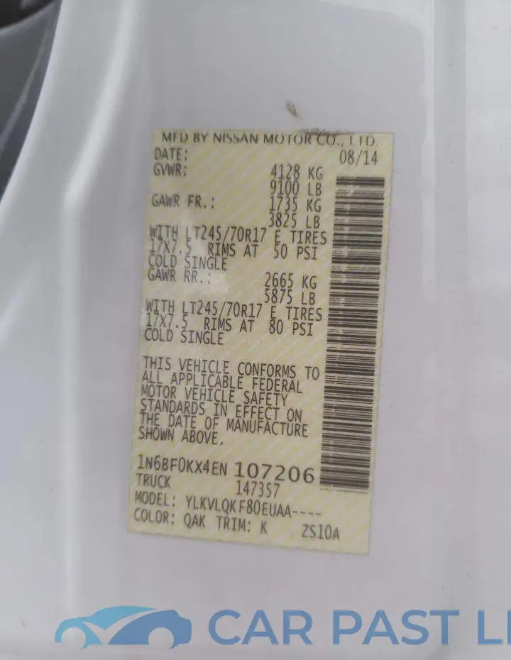1N6BF0KX4EN107206# 12