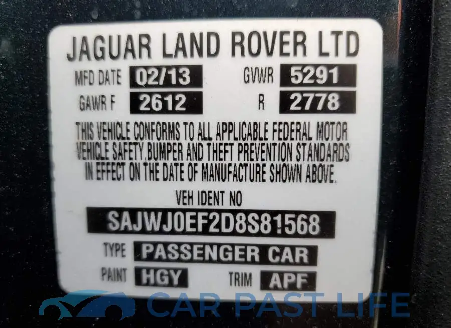 SAJWJ0EF2D8S81568# 10
