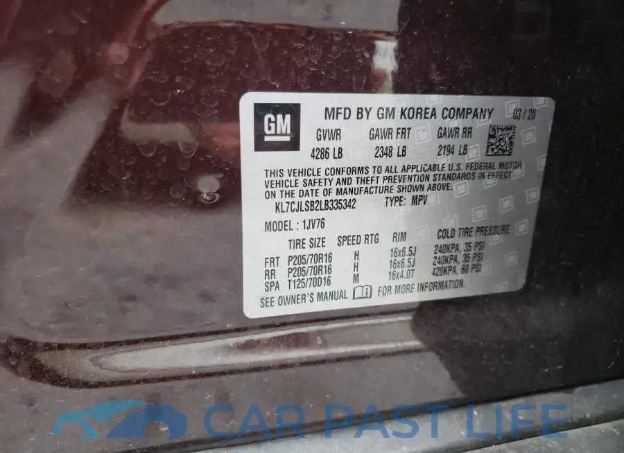 KL7CJLSB2LB335342# 10