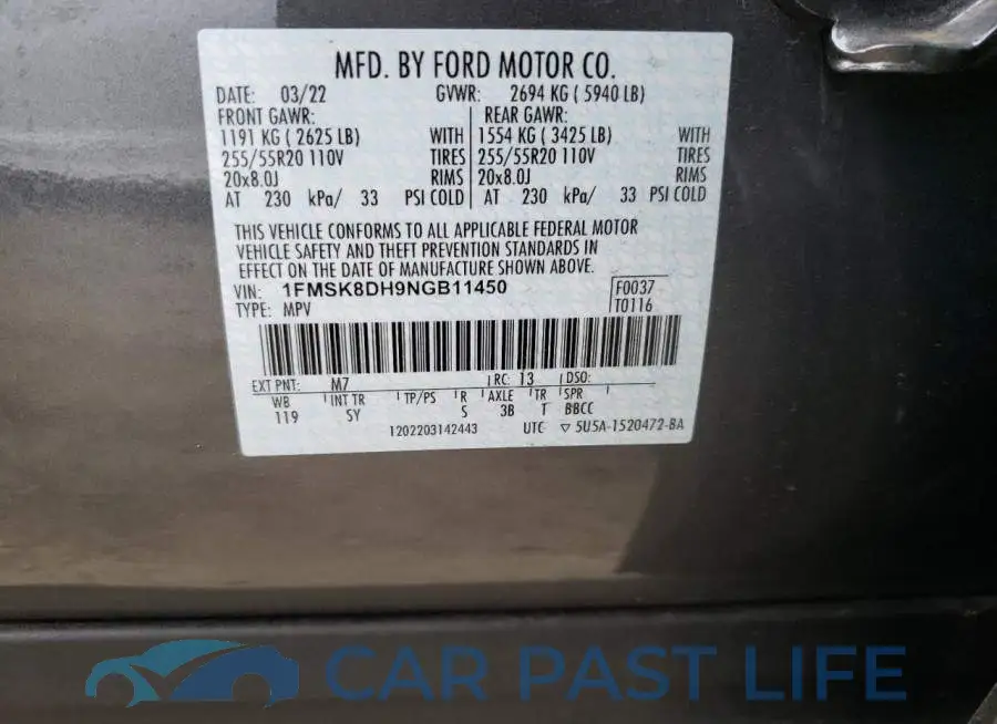 1FMSK8DH9NGB11450# 10
