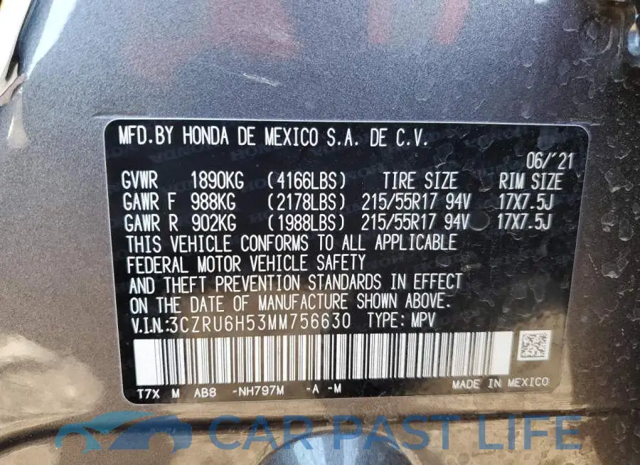 3CZRU6H53MM756630# 14