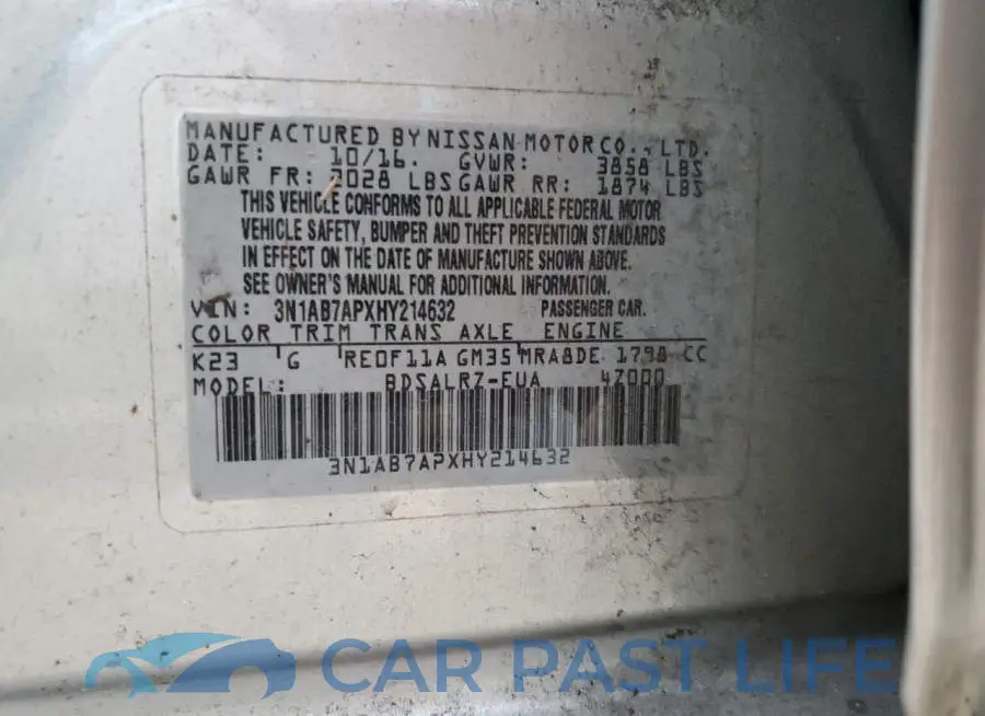 3N1AB7APXHY214632# 10