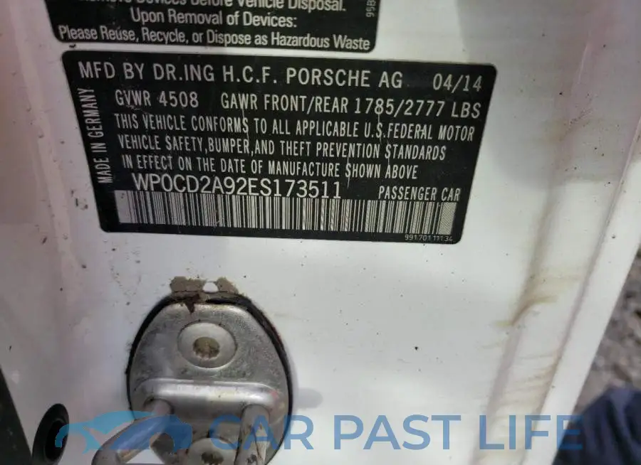 WP0CD2A92ES173511# 13