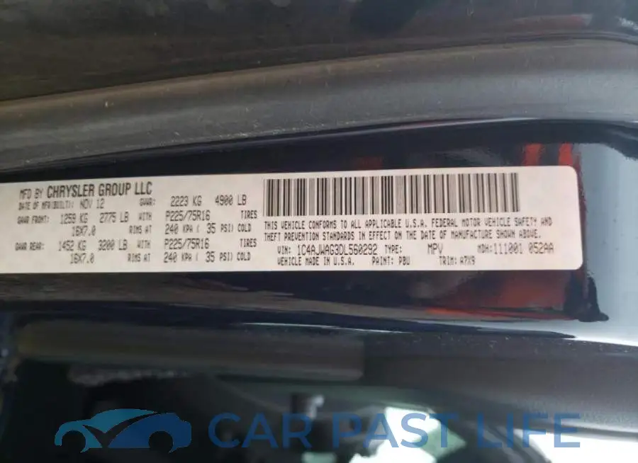 1C4AJWAG3DL560292# 10