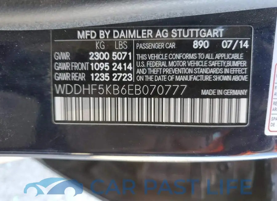 WDDHF5KB6EB070777# 10