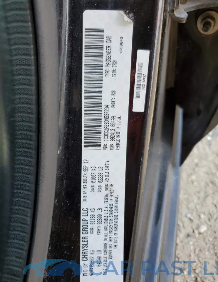 1C3CDZAB8DN537234# 12