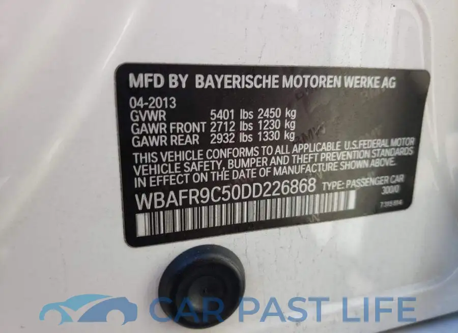 WBAFR9C50DD226868# 13
