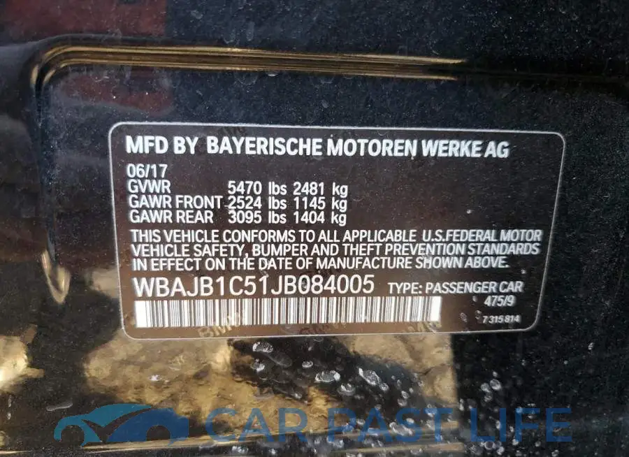 WBAJB1C51JB084005# 12