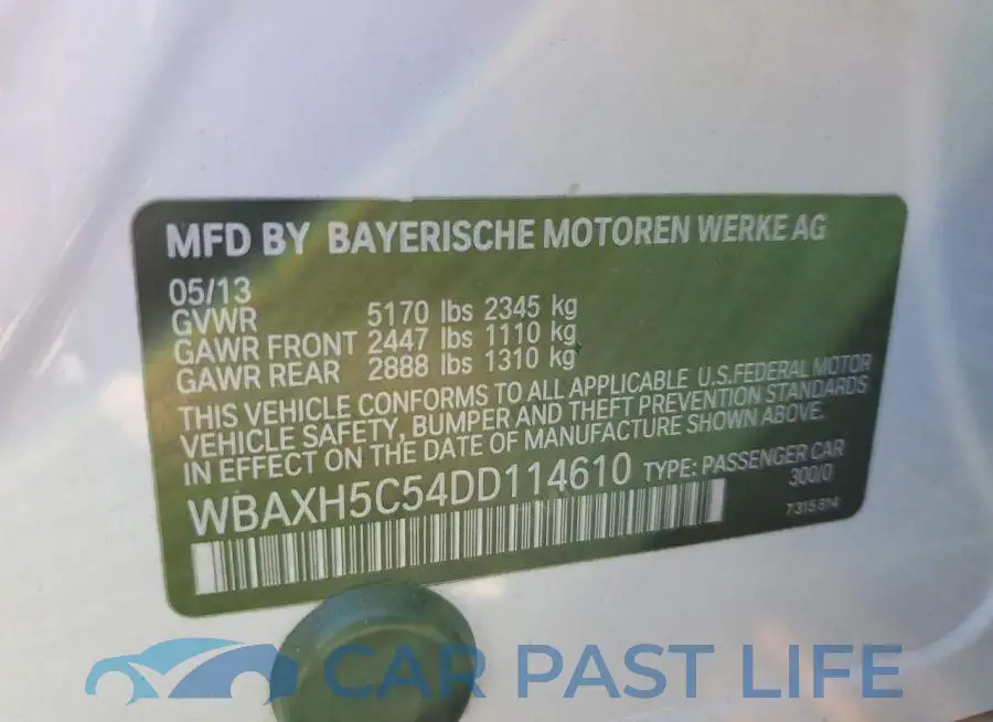 WBAXH5C54DD114610# 10