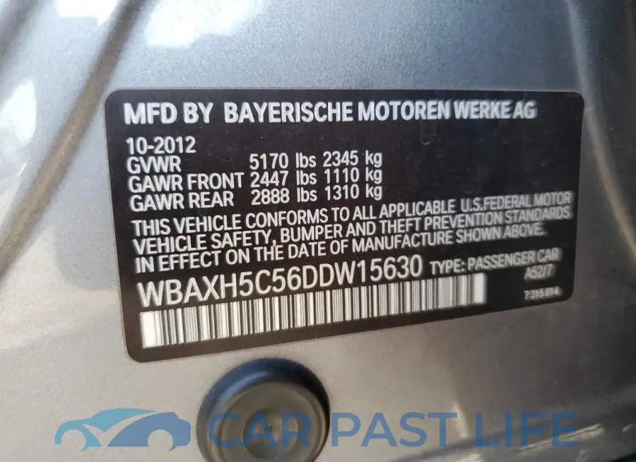 WBAXH5C56DDW15630# 10