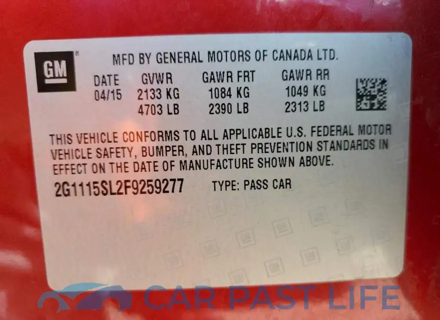 2G1115SL2F9259277# 12
