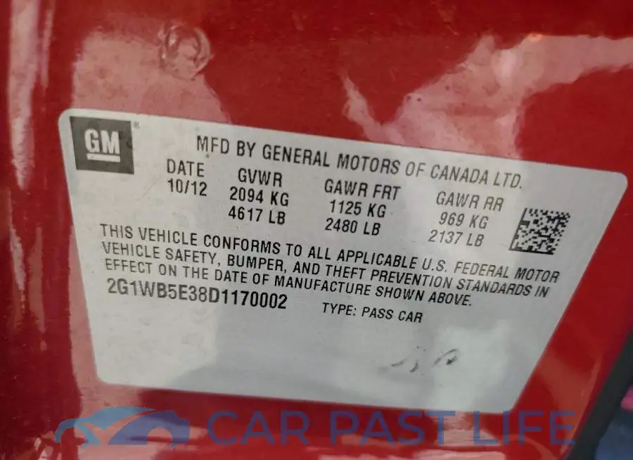 2G1WB5E38D1170002# 10