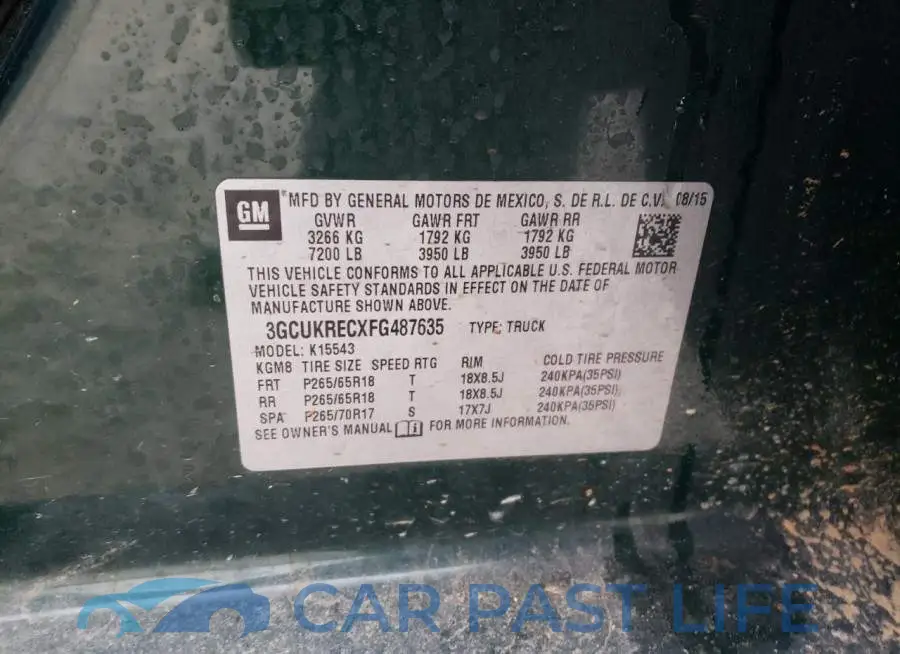 3GCUKRECXFG487635# 13