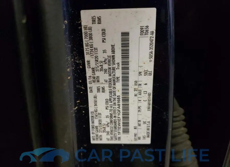 1FTEW1EF1GFA81685# 12