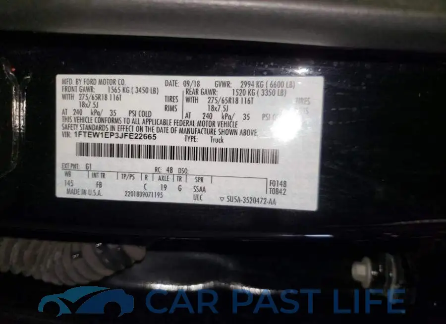 1FTEW1EP3JFE22665# 10