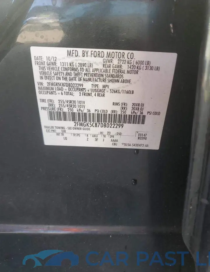 2FMGK5C87DBD22299# 10