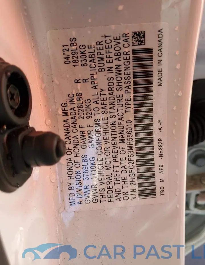 2HGFC2F63MH556010# 10