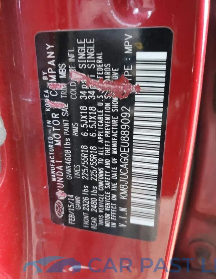 KM8JUCAG0EU889092# 10