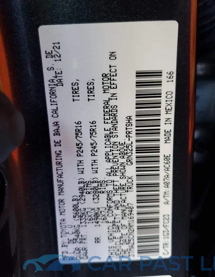 3TMAZ5CN2NM169407# 10
